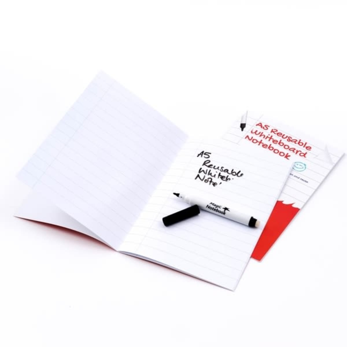 Lined Reusable Whiteboard Notebook - A5 Size
